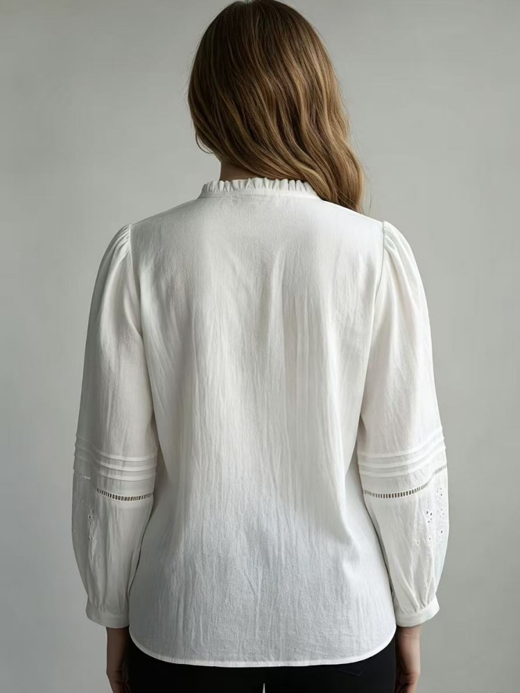 Chemise Blouse Blanche Élégant - Winter Clothing For Plus Size Women avis et prix