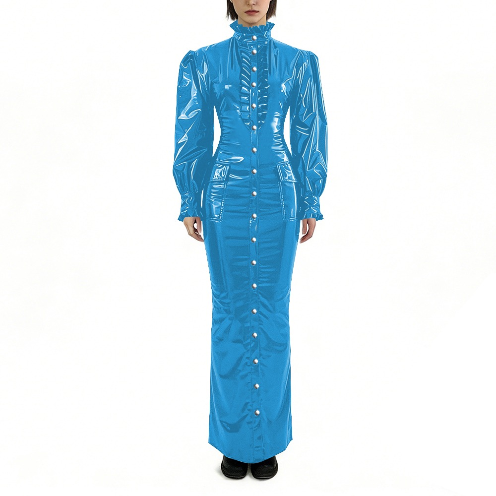Robe longue crayon en PVC bril - Winter Clothing For Plus Size Women avis et prix