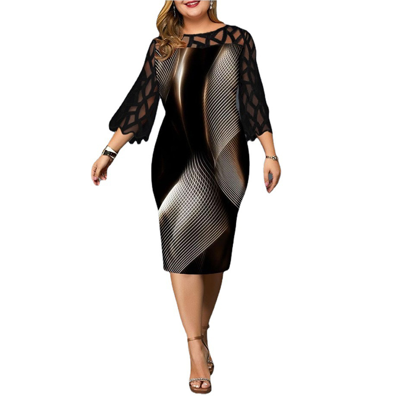 Robe en dentelle évidée pour f - Winter Clothing For Plus Size Women avis et prix